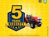 5 Years Warranty on compact tractors