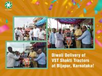 On the festive occasion of Diwali, our dealer from Bijapur, Karnataka handed over the new VST Shakti Tractors to our customers.